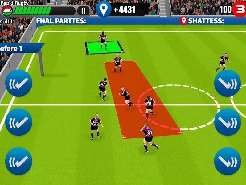 Rapid Rugby Runner gameplay screenshot showing rugby action